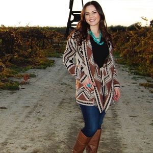 Lovestitch Sz S Aztec print shawl/sweater